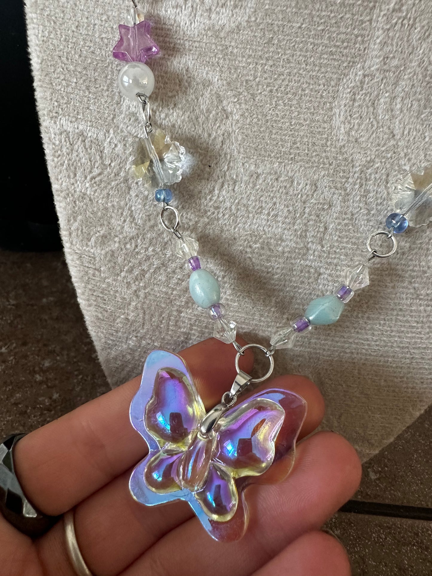 holographic butterfly necklace 🦋🫧⭐️